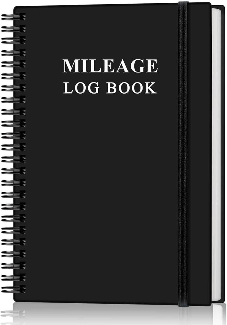 Mileage Log Book - Vehicle Maintenance Log Book, Mileage Log Book for Business, Track Mileage, Expenses, Gas Consumption, Lubrication, Repairs & Accessories, 5.8" x 8.3",Black