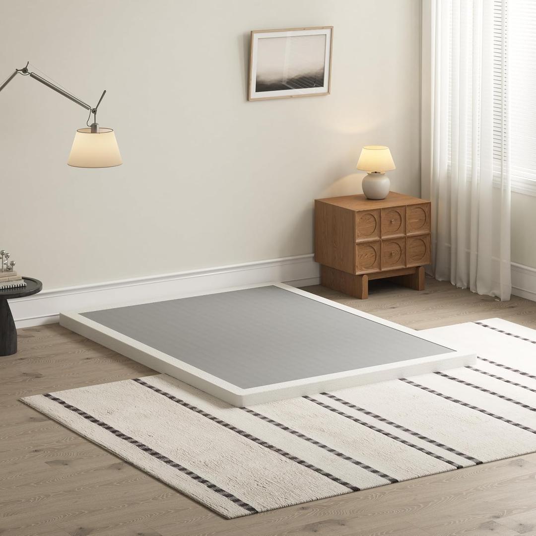 2 Inch Thin Box Spring for Queen Bed Bases - Heavy Duty Metal Mattress Foundation with Fabric Cover,3000 lbs Capacity,Low Profile Queen Size Box Spring Only,Noise Free,Easy Assembly
