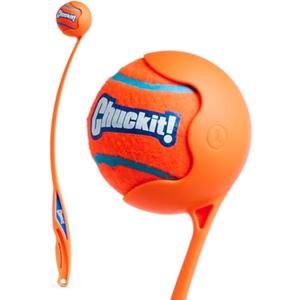 Chuckit! Sport 26L Dog Ball Launcher - Includes a 3-inch Diameter Large Ball for Dogs 60-100 Pounds - Manual Thrower for Dog Balls With a Slim Ergonomic Handle - 26-inch Length