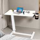 NnsZenith Adjustable Overbed Bedside Table with Wheels