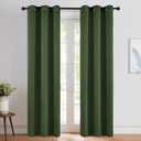 NICETOWN Dark Green Blackout Cafe Satin Curtains for Small Windows, 42" Wide by 84" Long, 2 Panels, Grommet Noise Reducing Faux Silk Blackout Drapes for Dining Room