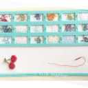 Svartur Seed Bead Mat with Lid, Solid Base Bead Sorting Tray with Built-in Felt Bead Mat & Magnetic Cover, Bead Board for Jewelry Making, Rhinestone Felt Tray for Seed Bead, Small Bead Under 4mm, Aqua