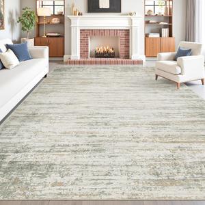zesthome 8x10 Area Rugs for Living Room, Modern Abstract Washable Rug Green