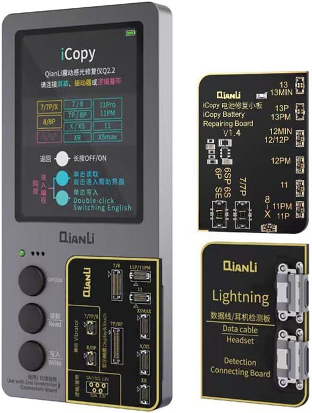 YouEn Tech Qianli 3IN1 iCopy Plus 2.2+ Version for iPhone 7to11 Read Write LCD, Vibrator & 6to14pm Battery Transfer Data EEPROM Programmer & Lighting Board Repair Set