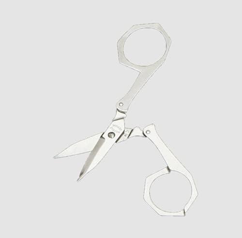 Kings County Tools Folding Sewing Scissors | Elegant and Useful Tool | Hand Crafted in Nogent, France | Includes Fitted Leather Case