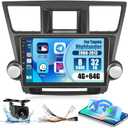 Roinvou [8 Core 4G+64G] for Toyota Highlander 2008-2013 Android Radio with Wireless Carplay Android Auto, 10.1 Inch IPS Touch Screen Car Stereo, Bluetooth 5.0, 32 EQ, GPS, WiFi, 59UI, Backup Camera