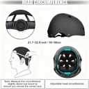 WayEee Kids Bike Helmet Set Skateboard Knee Pads, Helmet Pad Set Protective Gear Set Adjustable for Girls Kids 3-14 Helmet Elbow Pads Wrist Guards for Sport Cycling Bike Roller Skating Scooter, Black
