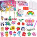 FUN LITTLE TOYS 24Pcs Diamond Art Kits, Diamond Painting Kits, Arts and Crafts for Kids Ages 6-12, Gem Art As Gifts Ideas for Girls and Boys, Small Diamond Painting Stickers, Kids Craft Age 6+