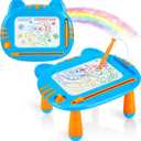 Magnetic Drawing Doodle Board for Toddler,Toddler Toys for 3 4 5 Year Old Boys Girls,Learning Educational Baby Kids Toys for Boys and Girls 3 Years and Up,Christmas Birthday Gifts (Blue Orange)