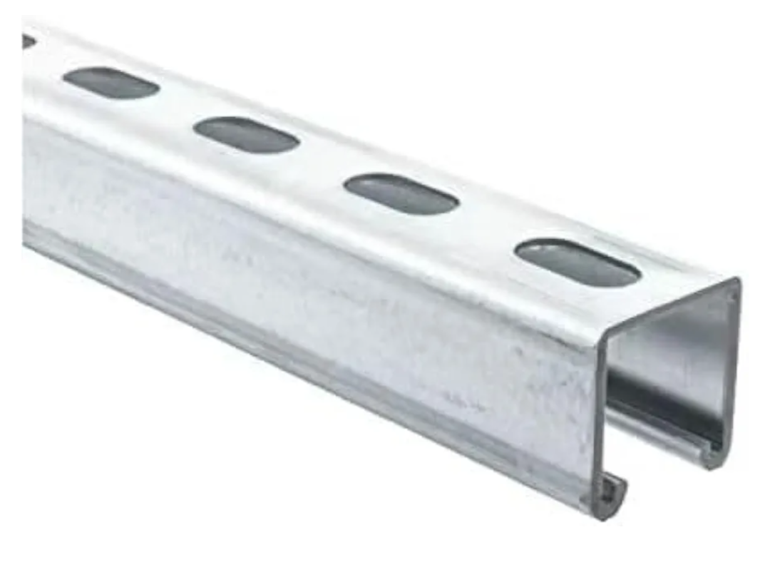 Unistrut Channel Trolley Track，4.75 Feet Length Strut Channel Trolley Track 1-5/8" Wide and high 12 Gauge Metal Steel U Channel with Thick Galvanized Steel Strip Groove Back.(silver-1pack)