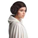 Yuehong Short Brown Double Buns Women Wig Anime Cosplay Wig Heat Resistant Synthetic Fibers Soft Durable Breathable Costume Hair