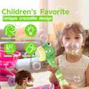 Bubble Machine Wand for Kids Toddlers Age 1 2 3 4 5 6 7 8 Years Old Birthday Party Easter Day Gifts with Music&Light Automatic Cute Baby Outdoor Outside Toy Game for Little Girl Boy Include Solution