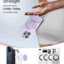 2 x typecase Folding Phone Stand: Foldable Smartphone Holder for Desk - Ultra Thin Adjustable Kickstand - Magnetic Phone Grip Home Desk Accessories Compatible with Phone Tablets (Purple Glitter)