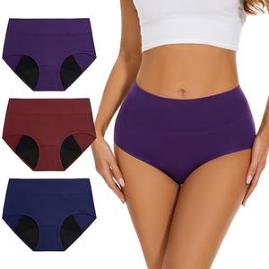 ALLBASE Incontinence Underwear for Women High Absorbency Period Panties Ladies Leakproof Protective Menstrual Postpartum Bladder Control Washable Cotton Briefs Multipack Plus Size, 3XL