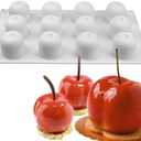 Silicone Mold Baking Pan Non-Stick Baking Pastry Chocolate Cake Dessert DIY Decoration Tools (Cherry 11.8x6.8x0.16 inch)