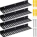 Geetery 4 Pcs Wall Mountable Cable Hanger Cord Rack Organizer Black Holder with 19 Cable Slots Width from 5.5 to 9.5mm for Cord Management Storage Wall Shelf Mount