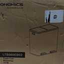 SONGMICS Trash Can, 2 x 8 Gallon (2 x 30 L) Garbage Can for Kitchen, with 15 Trash Bags, 2 Compartments, Plastic Inner Buckets and Hinged Lids, Airtight, Silver and Black ULTB60NL