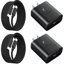 45W Super Fast Charger USB C 3.0 with Type C Charging Nylon Braided Cable Compatible with Samsung Charger Fast Charging Cord for Galaxy S25 Ultra/S24/S23/S22