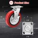 Nefish 8 Inch Heavy Duty Casters Wheels, Industrial Grade Polyurethane Casters Set of 4 with Dual Ball Bearing, Solid Polyurethane Wheel 6000 Lb, Plate Swivel Casters for Cart, Industrial, Machine