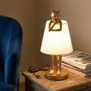 Frog Table Lamp, 12W Nightstand Lamp Led Table Lamp for Decorative/Bedroom, Desk Lamp E12 Base Candelabra Light Bulb, 3-Way Color Changing Warm, Cool, Daylight (Gold)