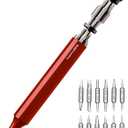 HOTO 24 in 1 Mini Screwdriver Set, Magnetic Torx Bit Set, Eyeglass Repair Kit, EDC Pen Screwdriver for Electronics, Watches, Phones, Laptops, Cameras, Gadgets for Men, Cinnabar Red