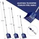 Chicken Poop Scooper & Rake, 2-in-1 Chicken Coop Pooper Shovel with 3-Shape Sifting Holes, 39 to 68" Chicken Coop Rake Stainless Steel Handle Litter Shovel for Small Farm Animals