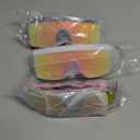 Frienda 3 Pairs Retro Semi Rimless Sunglasses 80s 90s Zigzag Sunglasses Colored Transparent Lens Glasses for Men Women