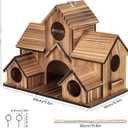 Bird Houses for Outside, 5-Hole Wooden Birdhouse for Bluebirds Finch Swallow Wren Chickadee Hummingbird, Hanging Bird House for Outdoor Clearance Garden Courtyard