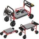 NIUXX Heavy Duty Mechanic Stool: 5" Wheels Roll Smoothly - Holds 400 Lbs