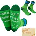 3 x Mens Stocking Stuffers Golf Gifts for Golfers Fathers Funny Golf Socks Birthday Gifts for Men Dad Him (Green)