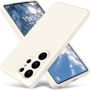 Varikke Compatible with Samsung Galaxy S25 Ultra Case, Liquid Silicone Upgrade [Camera Protection] [Anti-Scratch Microfiber Lining] Slim Soft Touch Gel Rubber Shockproof Phone Case 6.9", Cream White