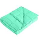 L'AGRATY Weighted Blanket - 48"x72" 15lbs Cooling Breathable Heavy Blanket Microfiber Material with Glass Beads for Adult All-Season Summer Fall Winter Soft Thick Comfort, Green