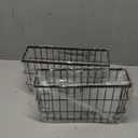 Pack of 2 Cabinet Door Organizer, Self Adhesive Lid Organizers Inside Cabinet Storage Boxes, Hanging Storage Basket Organizer Wall Mounted Pantry Caddy Cup Holder for Kitchen, Fridge, Bathroom (Black)