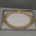 Vintage Decorative Gold Framed Mirror, Small Oval Wall Hanging Mirror -Small- 9.6" W x 14.3" L (Gold)