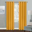 MYSKY HOME Yellow Blackout Curtains for Living Room Bedroom Curtains 84 Inches Long Grommet Room Darkening Window Curtains Thermal Insulated Single Panel Curtains 52 x 84 Inch, Mustard Yellow