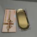 Gold Decorative Tray, 2 PCS Bathroom Vanity Tray for Dresser Counter, Elegant Jewelry Dish Tray for Decor, Gold Platter Serving Tray Organizer for Perfume Trinket Key Candle, Stainless Steel, Oval