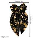 2 x Halloween Black Hair Bow Clips Halloween Pumpkin Hair Accessories Long Tail Bows Big Hair Clips Gold Witch Pumpkin Design Hair Barrettes Fall Hallowee Hairstyle Decorations for Women Girls, 1Pcs