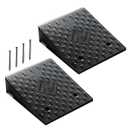 YOLOONLY Rubber Threshold Ramp, 4.7" Rise Wheelchair Ramp Doorway, 7000Lbs Load Capacity, Non-Slip Surface Rubber Curb Ramp for Wheelchair and Scooter, 2 Pack(4.7" Height) (4.7" Rise)