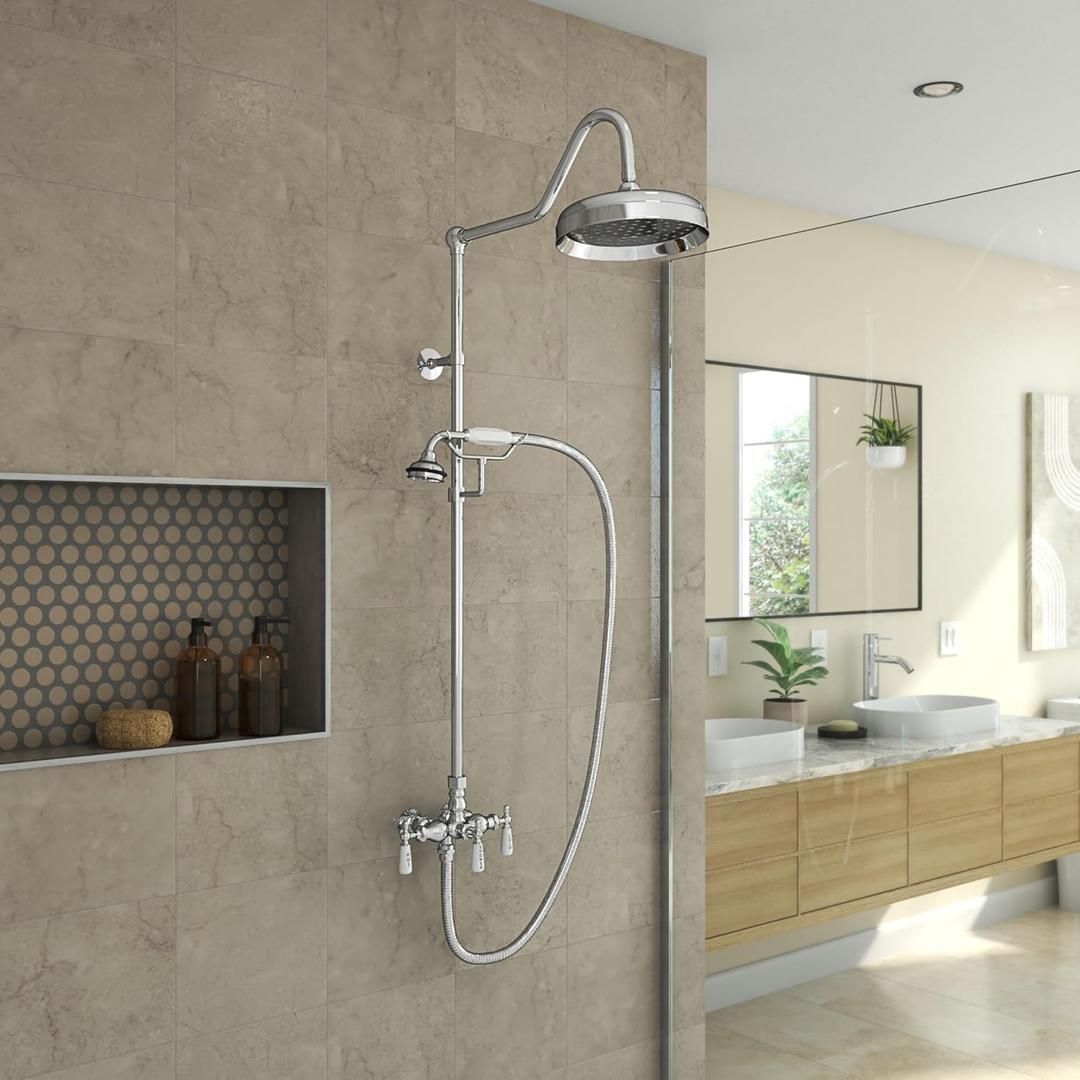 Abbey 10 x 34 1/2 Shower Faucet Set with Handshower, Chrome