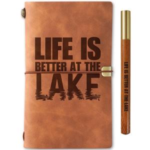 InnoBeta Lake Gifts for Women/Men, Journal Notebook with Pen and Pen clip 7.87 x 4.7 Cover, 4 x 7.5 Pages (Inches), Lake Life Gifts for Birthday, Christmas