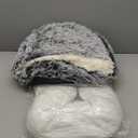 MADDEMCUTE Calming Dog & Cat Cave Bed With Hooded Cover, Removable Washable Round for Small Medium Pets, Anti Slip Faux Fur Fluffy Coved for Improved Sleep, Fits up to 15/25 lbs (Grey, S)