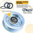 GY20629 Pulley with GY22172 Pulley Replaces John Deere AUC17621 GY20629 Idler Pulley, GY20110 GY22082 GY20067 for John Deere D105 D110 D130 D140 L100 L110 L120 L130 LA105 LA115 LA145 Tractors