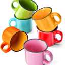 bestone Coffee Mugs Set of 6，16 oz Large Coffee Mugs, Ceramic Mugs with Handles,Coffee,Salad,Noodles etc Coffee Mugs, Cups for Coffee Cereal Latte ，Microwave & Dishwasher safe，Vibrant Colors