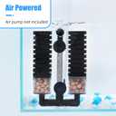 AQUANEAT Aquarium Air Powered Sponge Filter with Ceramic Media Balls, for Betta Fry Shrimp Fish Tank, with 2 Spare Sponges, up to 55Gal