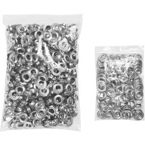 KING PIECES 1000pcs Grommets 3/8 Inch (10mm) Washers and Grommets Kit for Grommet Tool, Banner & Posters Metal Grommets Eyelets for Fabric Clothes Leather Belt Punching (Silver)