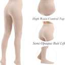 HA WA Women's 80 Denier Opaque Tights, Warm Winter Tights Control Top Thick Nylon Pantyhose (L)