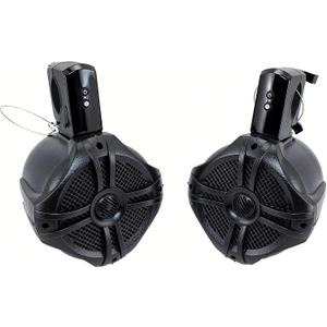 6.5 Marine Speakers Pair, 350W Bluetooth Rechargeable Boat & Wakeboard Tower Speakers, 2 Way Waterproof and Weather Resistant Outdoor Audio Stereo Sound System