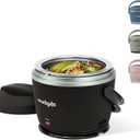 Crock-Pot Electric Lunch Box 20-Ounce Portable Food Warmer Black Licorice Perfect for Travel On-the-Go & Office Use | Stylish Spill-Free & Dishwasher-Safe | Ideal Men & Women's Gifts
