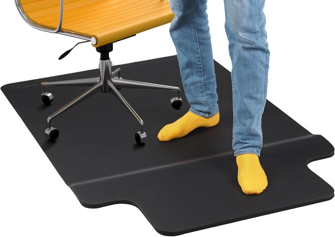 Office Chair Mat with Anti Fatigue Cushioned Foam - 2 in 1 Standing Desk Anti-Fatigue Comfort Mat for Hardwood Floor - Chair Mat for Rolling Chairs with Foot Rest Under Desk - 54x 36