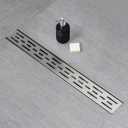 SaniteModar Linear Shower Drain, Shower Drain 32 inch High Flow Rate Removable Grate, Brushed 304 Stainless Steel Linear Drain with Hair Strainer, Adjustable Leveling Feet